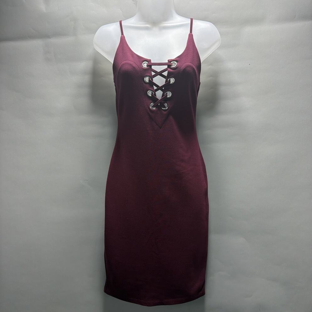 Haute Monde burgundy red cocktail party dress size Small Stretch